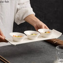 Axyaa Beveled Edge Ceramic Snack Plate Set Creative Molecular Cuisine Tableware