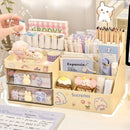 Axyaa Bunny Desk Organizer Office Rack Storage Drawer Pen Holder Cute Kawaii Box