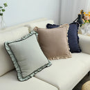 Axyaa Sand-Washed Cotton Lace Throw Cushion Cover with British Style, for Stylish Sofas.