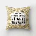 Axyaa Golden Letter Geometric Pillow Case - Elegant Home Decor Choice