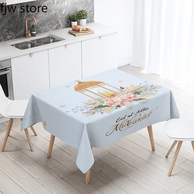 Axyaa Ramadan Mubarak Tablecloth - Islamic Mosque Home Decor & Ramadan Karim Theme