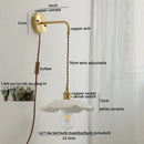 Axyaa Ceramic Copper LED Wall Lights Modern Bedside Lamp for Home Decor