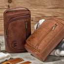 Axyaa Retro PU Leather Toiletry Bag: Unisex Travel Organizer | Men's Gift