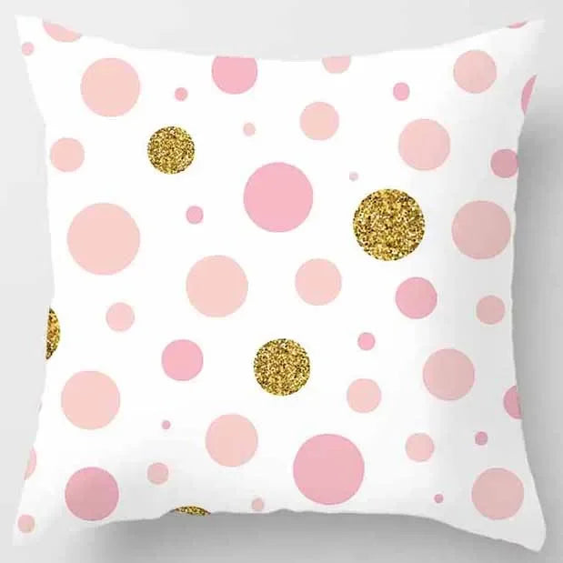 Axyaa Yellow Pink Pattern Square Pillowcase Home Decoration Cushion Cover