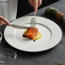 Axya Relief Texture Ceramic Dining Plate Steak Pasta Dessert Molecular Cuisine Tableware