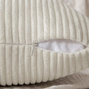 Axyaa Beige Corduroy Throw Pillow Covers 18x18 - Boho Home Decor for Sofa, Couch, Bed