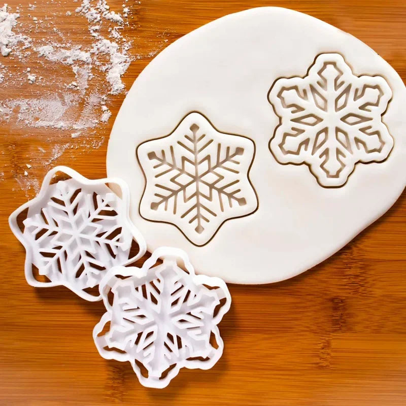 Axyaa Christmas Biscuit Moulds: Snowflake, Gingerbread Man, Santa Claus Mold, Xmas Party Embosser