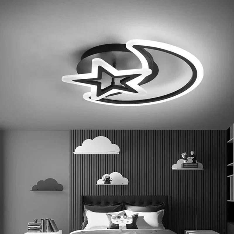Axyaa Black LED Ceiling Chandelier with Remote Control for Modern Home Decor.