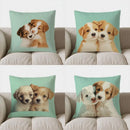 Axyaa Cozy Puppies Pattern Pillow Cover for Sofa, Bedroom, Car