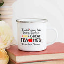 Axyaa Custom Teacher Name Enamel Mug Handle Drinkware Gift