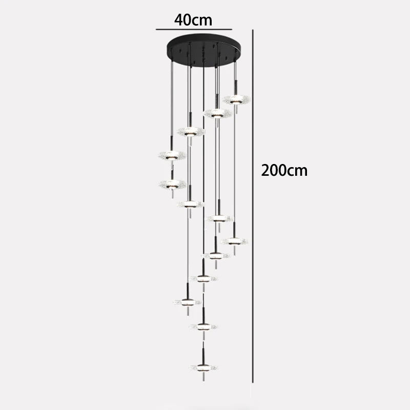 Axyaa Nordic Stair Chandelier Pendant Lights for Living Room and Dining Room