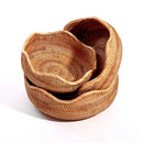 Rattan Basket Snack Bread Fruit Tray by Axyaa