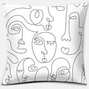 Axyaa Abstract Face Collection Print Square Pillowcase