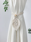 Axyaa Boho Macrame Curtain Tiebacks with Bead Detail - Living Room Accessories