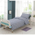 Axyaa Thick Cotton-Polyester Grid 3pc Bedding Set for 0.9-1.2m Bed