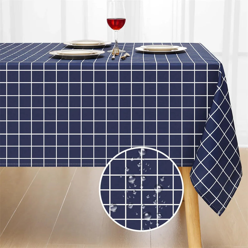 Axyaa Plaid Waterproof Tablecloth | Stain Proof & Washable Table Cover