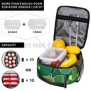 Axyaa Tennis Rackets Balls Print Insulated Lunch Bag Portable Thermal Bento Tote