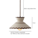 Axyaa Ceramic Copper Pendant Lamp Vintage LED Freehand Painting Pendant Light
