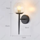 Axyaa LED Glass Spherical Wall Lamp: Simple E27 Bedroom Lighting Fixture