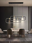 Axyaa Modern Dining Table & Bar Lamp: Minimalist Chandelier with Spotlights