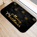 Axyaa Merry & Happy Year Door Mat: Golden Black Letter Print, Non-Slip Floor