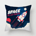 Axyaa Cartoon Astronaut Rocket Spaceship Sofa Pillowcase Space Theme Cushion Cover