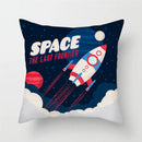 Axyaa Cartoon Astronaut Rocket Spaceship Sofa Pillowcase Space Theme Cushion Cover