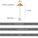 Axyaa Bamboo Floor Lamp: Nordic Style LED Iron Art Standing Fixture for Living Room & Bedroom