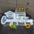Axyaa 76cm Congratulations Neon Sign for Graduation Party Decor and College Room