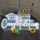 Axyaa 76cm Congratulations Neon Sign for Graduation Party Decor and College Room