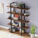 Axyaa 5-Tier Industrial Bookshelf, Vintage Style Bookcase 72"H x 47"L 12"W