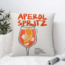Axyaa Aperol Spritz Themed Decorative Pillow Covers for Sofa, Bedroom, Car