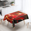 Axyaa Christmas Candle Printed Tablecloth Set