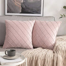 Axyaa Blue Velvet Plaid Cushion Cover for Stylish Living Room D��cor
