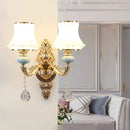 Axyaa Crystal Glass Wall Lamp | European Style Bedroom Club Bedside Aisle Light