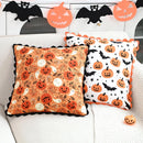 Axyaa Halloween Pumpkin Bat Print Pillowcase Throw Cushion Cover Festive Home Decor