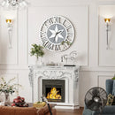 Axyaa Silver Glass Mirror Roman Numerals Crush Diamond Wall Clock, Battery Operated