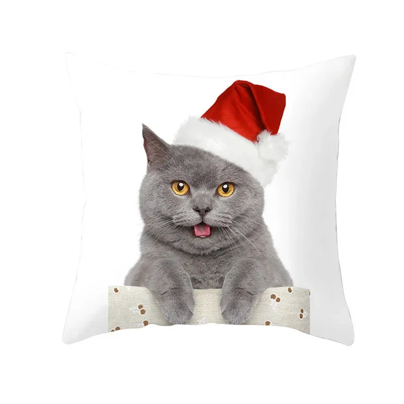 Axyaa Christmas Hat Pet Printed Cushion Cover 45x45cm
