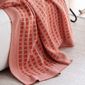 Nordic Knitted Summer Air Conditioner Cover Blanket Axyaa Plaid Pattern Casual Blanket