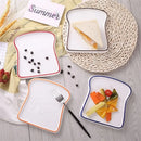 Axyaa Ceramic Toast Plate - Breakfast Salad Tray, Creative Bread Shaped Dinner Dish