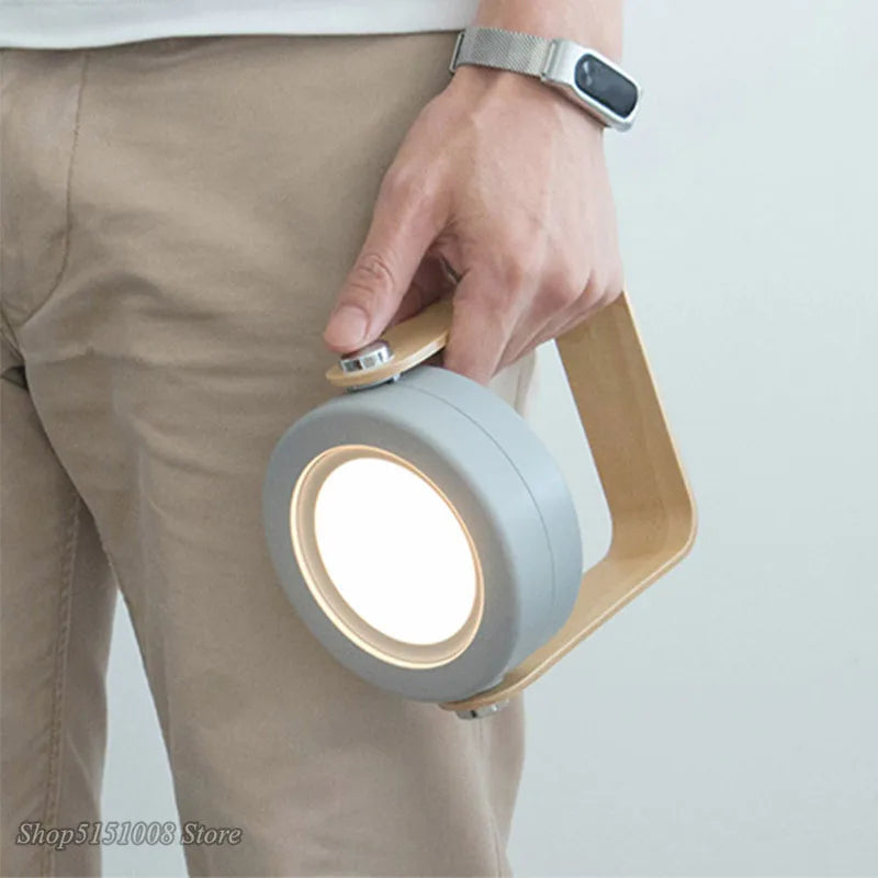 Axyaa Portable Lantern Lamp Wood Handle Foldable Night Light