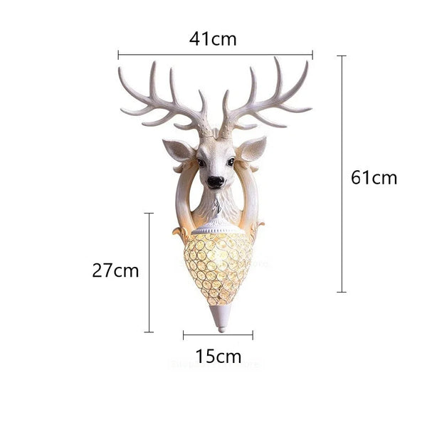 Luxury LED Deer Head Wall Sconce by Axya - Modern Living Room Bedroom Lamp