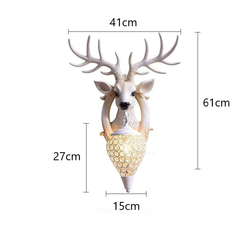 Luxury LED Deer Head Wall Sconce by Axya - Modern Living Room Bedroom Lamp