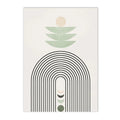 Axyaa Green Geometry Plant Leaves Canvas Wall Art Print Nordic Home Decor