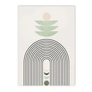 Axyaa Green Geometry Plant Leaves Canvas Wall Art Print Nordic Home Decor