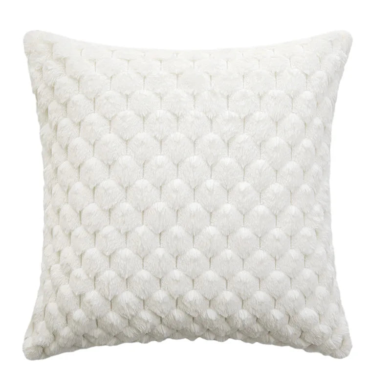 Axyaa Winter Cozy Cushion Cover - Soft Fluffy Square Pillow Cover for Home Sofa