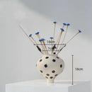 Axyaa Polka Dot Ceramic Vase Pot Home Decor Handicrafts Flower Arrangement Accessory