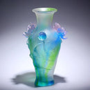Glass Lotus Vase, Living Room Flower Arrangement, Antique Handicraft Display by Axyaa