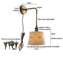 Axyaa Brass & Ceramic LED Wall Lamp - Vintage Style Stair & Bathroom Lighting