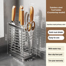 Axyaa Stainless Steel Utensil Storage Rack - Kitchen Organizer for Flatware, Chopsticks, Spoons